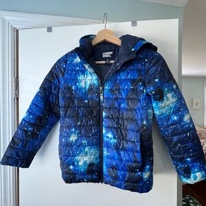 Lands' End feather free packable insulated Kids Cosmic Blue Puffer Jacket